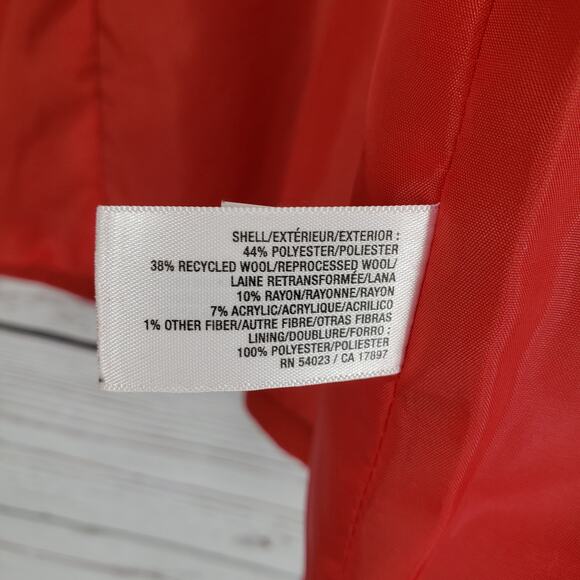 Old Navy Women's Red Ruffle Collar Pockets Wool Blend Jacket Size Medium - Picture 9 of 12